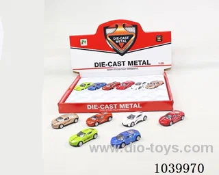 24pcspull back alloy car 6sets&6color mixed loading  in display box