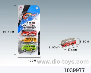 pull back alloy car 4sets&4color mixed loading  in blister card