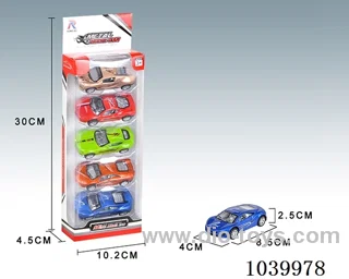 5PCS pull back alloy car 6sets&6color mixed loading   in window box