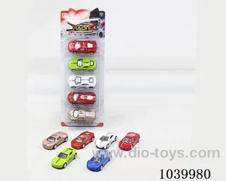 5PCS pull back alloy car 6sets&6color mixed loading  in blister card