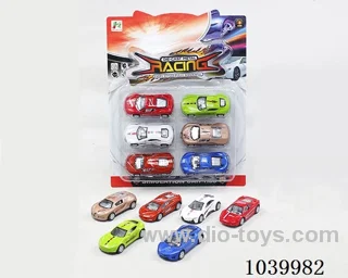 6pcspull back alloy car 6sets&6color mixed loading  in blister card