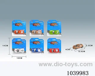 pull back alloy car 6sets&6color mixed loading  in blister card