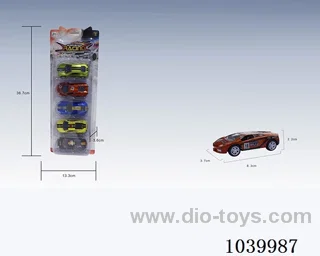 1:50 5PCS pull back alloy car 6sets&6color mixed loading  in clam shell