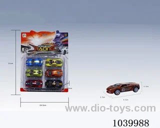 1:50 6pcspull back alloy car 6sets&6color mixed loading  in clam shell