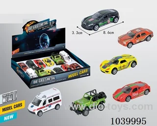 1:50 2pcs pull back alloy car 6sets&6color mixed loading  in display box