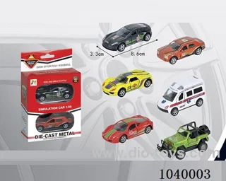 1:50 2pcs pull back alloy car 6sets&6color mixed loading   in window box