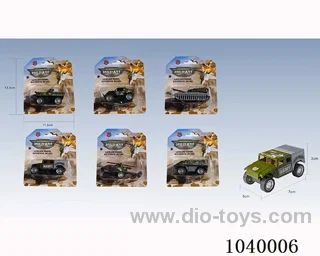 1:55pull back alloy car 6sets&6color mixed loading  in blister card