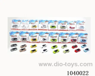 1:64free wheel alloy car 16sets&8color mixed loading  in clam shell