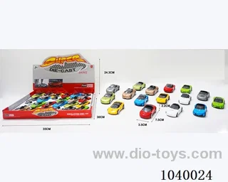 24pcsfree wheel alloy car 16sets&8color mixed loading  in display box