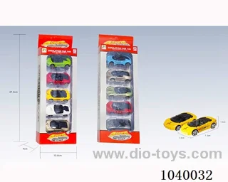 5PCS free wheel alloy car 16sets&8color mixed loading   in window box