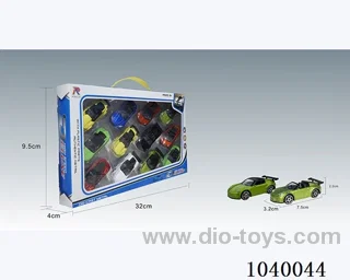 1:68 2pcs free wheel alloy car 16sets&8color mixed loading   in window box