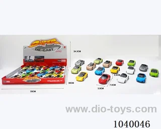24pcsfree wheel alloy car 16sets&8color mixed loading  in display box