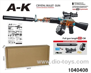 Water bullet gun in paper box