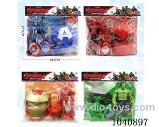 Avengers - America/Spider/Steel/Hulk with light in pvc bag