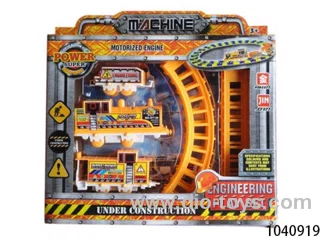 engineering rail train set in window box