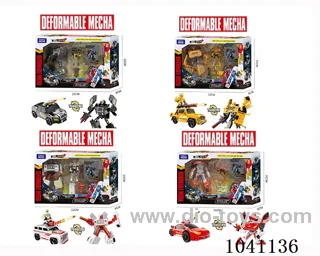 Transforming car robot 4sets mixed loading in window box
