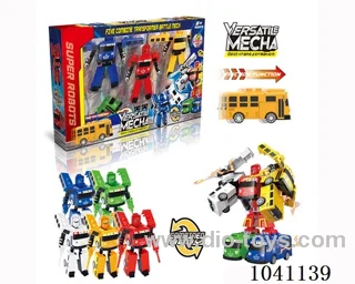 5 in 1 5pcs Shape-shifting inertial bus robot in window box