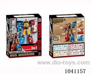 (alloy bus 3 in 1)Shape-shifting robot in window box