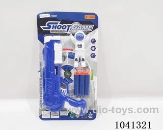 Soft bomb &ping pong gun set 2color mixed loading in blister card