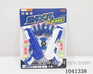 Soft bomb &ping pong gun set 2color mixed loading in blister card