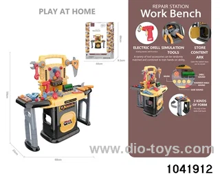 Electric sound and light rotating tool table in color box