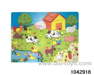 Wooden puzzles in Plastic film