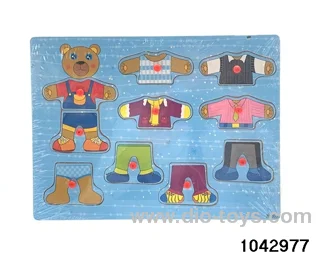 Wooden puzzles in Plastic film