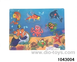 Wooden puzzles in Plastic film