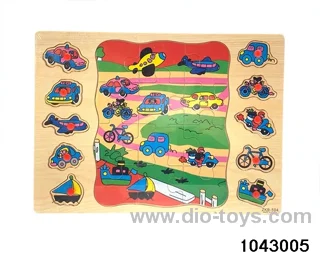 Wooden puzzles in Plastic film