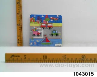 Wooden puzzles in Plastic film