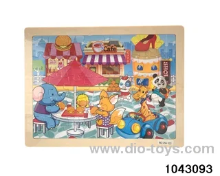 Wooden puzzles in Plastic film