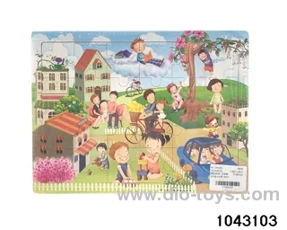 Wooden puzzles in Plastic film