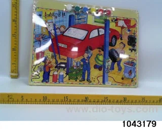 Wooden puzzles in Plastic film