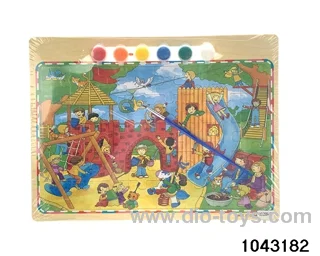 Wooden puzzles in Plastic film