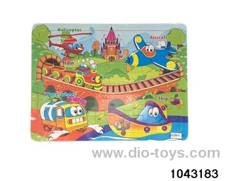 Wooden puzzles in Plastic film