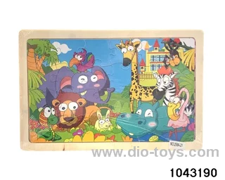 Wooden puzzles in Plastic film