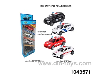 Alloy return car in 4pcs window box