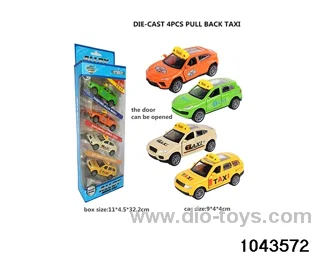 Alloy return car in 4pcs window box