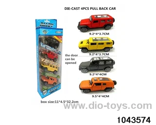 Alloy return car in 4pcs window box