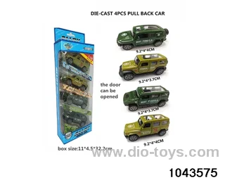 Alloy return car in 4pcs window box