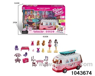 doll bus in color box