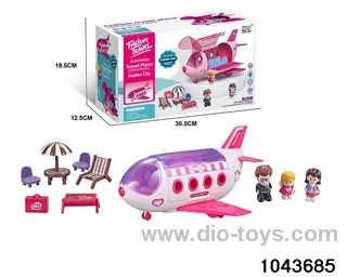 doll playhouse plane toy in color box