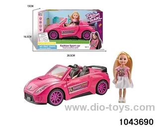 doll playhouse car toy in color box