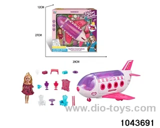 doll playhouse plane toy in color box
