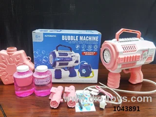 12 holes automatic bubble gun with backpack,lighting in color box