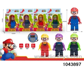 Building block body with clock (4 mixed) in color box