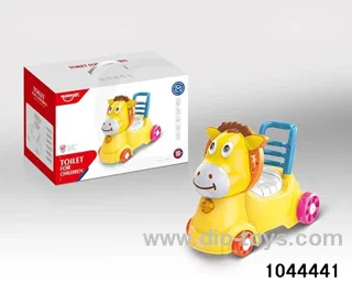Pony music car with toilet for children enlightenment early education toy mother baby toy baby pacify toy creative cartoon toilet in color box