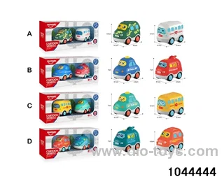 (GCC) Funny sound and light cartoon cars (2 pieces) - Model A (jeep, ambulance) for children's education and enlightenment Early childhood education toys Mother and baby toys Creative toy cars in window box