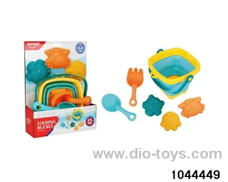 Folding bucket bathroom beach toy (5PCS) children's educational enlightenment early education toy mother and baby toy baby pacifying toy creative toy in display box