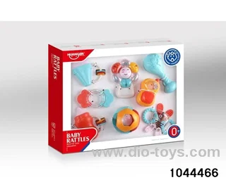 Europe and America AB rattle (8-piece set) children's enlightenment early education toy mother baby toy baby pacify toy creative toy in window box
